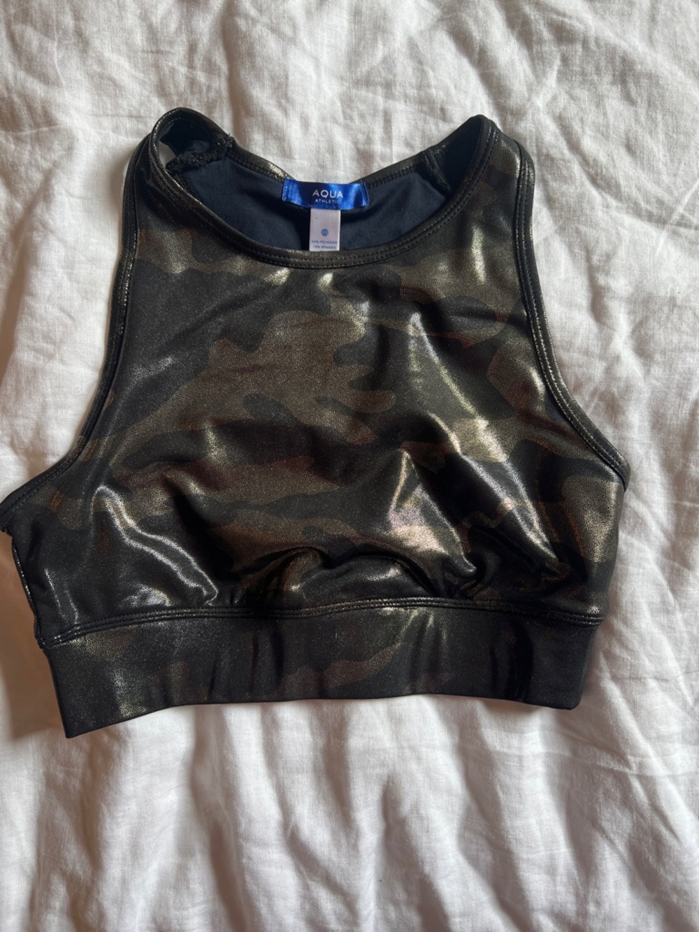 Aqua Shimmer Black and Bronze Athletic‎ Top